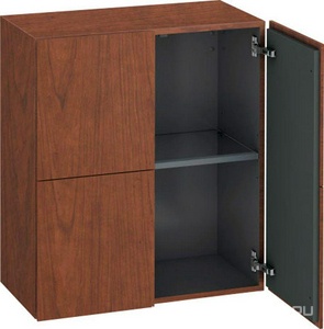 Шкаф подвесной  700х363хh800мм, 2дверцы, 1 стеклянная полка, (шпон.натур.,цв.американский орех),  ZZ Duravit L-Cube LC 1177/13