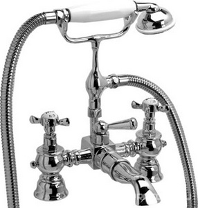 Смеситель для ванны, встраив. в борт, шланг, лейка, кронштейн в компл. (хром)  ZZ Devon & Devon Antique ADA30CR