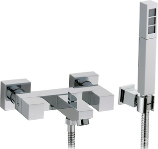 Смеситель для ванны, шланг, лейка, кронштейн в компл., (цв. brush nikel)  ZZ 3M X-Change XQ 7300XQ JJ