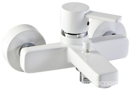 Смеситель для ванны и душа, однорычажный, БЕЗ душ.гарн., белый-хром Kludi Zenta 386709175