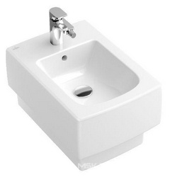 Биде подвесное 375х560мм 1 отв. д/смес.,c переливом,  крепл. в компл. (R1 White ceramicplus), Memento XX