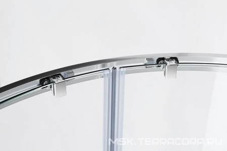 Душ. уголок 900х900хh1950мм, 1/4 круга, R550мм, 2 расп.двери, вход 730мм, с 2-мя неп.сегм., (стек/проз. антикальц. покр., 6мм, фурн/хром), ZZ Cezares Crystal CRYSTAL-R-2-90-C-Cr-IV