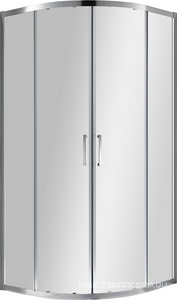 Душ. уголок 900х900хh1950мм, 1/4 круга, R550мм, 2 расп.двери, вход 730мм, с 2-мя неп.сегм., (стек/проз. антикальц. покр., 6мм, фурн/хром), ZZ Cezares Crystal CRYSTAL-R-2-90-C-Cr-IV