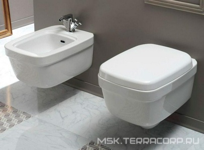 Биде подвесное, с 1 отв.д/смесит., 52х37см, комплект креплений в компл., (цв. белый)  ZZ Simas Evolution EVO19/F85