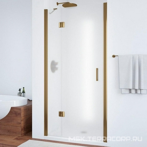 Дверь в нишу , 110x190 см, одностворчатая распашная, левая, профиль бронза, стекло сатин ZZ Vegas Glass AFP AFP 0110 05 10 лев.