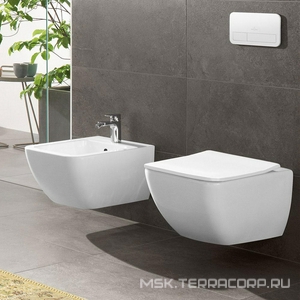 Биде подвесное, 375х560мм, с 1 отв.д/смес., крепёж в компл., (цв. 01 white),  ZZ Villeroy & Boch Venticello 44110001