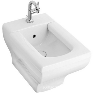 Биде подвесное 385х585мм, 1 отв. д/смес, с переливом, без сиденья, сливной керамич.клапан в компл.(R1 white ceramicplus),  XX Villeroy & Boch La Belle 542700R1