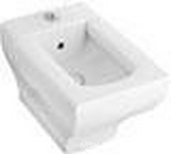 Биде подвесное 385х585мм, 1 отв. д/смес, с переливом, без сиденья, сливной керамич.клапан в компл.(R1 white ceramicplus),  XX Villeroy & Boch La Belle 542700R1