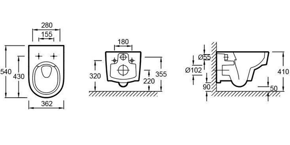 Унитаз подвесной  Rive Gauche, безободковый, БЕЗ крышки Jacob Delafon Odeon EDR102-00