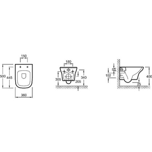 Унитаз подвесной VOX, безободковый, БЕЗ крышки-сиденья Jacob Delafon Vox EDM102-00