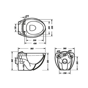 Подвесной унитаз "" с сиденьем дюропласт, микролифт Sanita Luxe Ringo WC.WH/Ringo/DM/WHT.G/S1 (RNGSLWH0104)