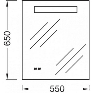 Зеркало 55*65 см с флуоресцентной подсветкой, инфракрасным выкл., часы, подогрев, без крепежа ZZ Jacob Delafon Replay EB1158-NF