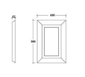 Зеркало 60хh90см, (не реверсивное), со встроенной подсветкой, (рамка дерево цв.  лак),  ZZ Galassia Ethos 8485NE
