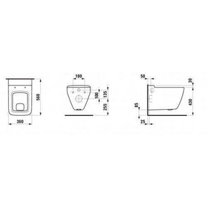 Унитаз подвесной 560х360мм, (без сиденья), крепл. в компл.  ZZ Laufen Palace 8.2070.0.000.000.1