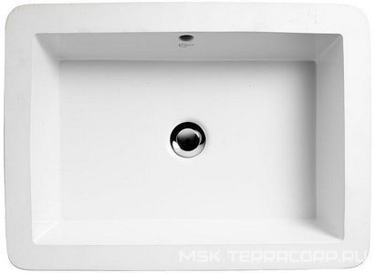 Раковина встраиваемая в столешницу снизу, прямоугольная 595х435хh170мм, без отв. д/смесит., с переливом, крепёж, шаблон в компл.,  Ideal Standard Strada K077901