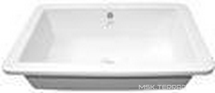 Раковина встраиваемая в столешницу снизу, прямоугольная 595х435хh170мм, без отв. д/смесит., с переливом, крепёж, шаблон в компл.,  Ideal Standard Strada K077901