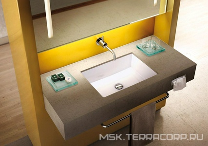 Раковина встраиваемая в столешницу снизу, прямоугольная 595х435хh170мм, без отв. д/смесит., с переливом, крепёж, шаблон в компл.,  Ideal Standard Strada K077901