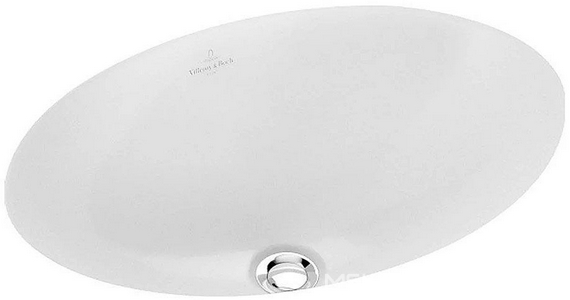 Раковина 615х415мм, устан. под столешницу с переливом, без отв. д/смес., крепл. в компл., (01 white)  ZZ Villeroy & Boch Evana 61440001