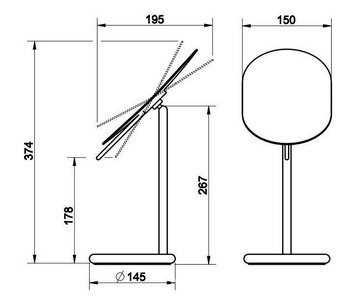 Зеркало косметическое настольное, (цв. хром),  ZZ Gessi Goccia 38188031