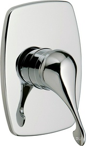 Смеситель для душа, встраиваемый в стену , (maniglia PL / рукоятка с пластик. вставкой белого цвета), (цв.хром)  ZZ 3M Piccadilly 2108 CC + maniglia PL CC