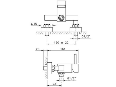 Смеситель для душа, (цв. хром), Nicolazzi ZZ Nicolazzi Antelao 3805 CR