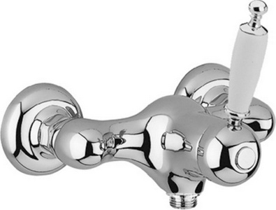 Смеситель для душа, (цв. хром, ручка цв. белый),  ZZ Gaia Canterbury RB6338 CR