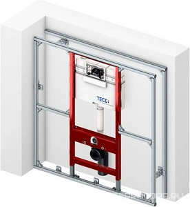 Монтажная рама с бачком д/подв.унитаза, h112см, (!!! БЕЗ КОМПЛ,КРЕПЛЕНИЙ арт.9380014 или 9380300), монтаж со всеми панелями смыва, TECE Tece TECEprofil 9300302