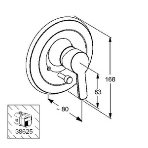 Смеситель встраиваемый для ванны/душа Logo-Neo, однорычажный, БЕЗ внутр.части, хром ХХ Kludi Logo NEO 377190575