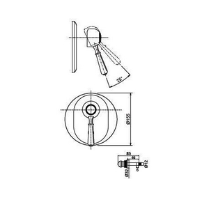 Смеситель для душа, встраиваемый в стену, с переключателем, (БЕЗ внутр.части арт.F3000), (цв. бронза),  ZZ Fima Carlo Frattini Bell F3369Х2BR