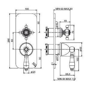 Смеситель для душа, встраиваемый в стену, с переключ. на 3 потреб., (внешняя часть, БЕЗ внутренней части арт.F3000), (цв. бронза),  ZZ Fima Carlo Frattini Herend F5409X6BR