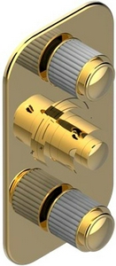 Смеситель-термостат д/д, встр. в стену, с перекл. на 2 потреб., регул. напора(внешн.часть БЕЗ внутр. арт. 5400А),(цв. золото(Dore)) ZZ THG Jaipur Aragonite A9A-F01-5400B