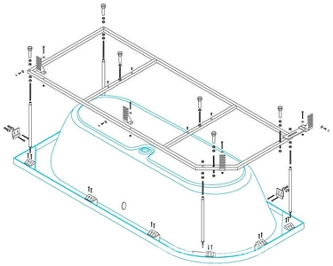 Каркас металлический для угловой Левой/Правой ванны  ZZ Cezares Metauro METAURO CORNER-MF