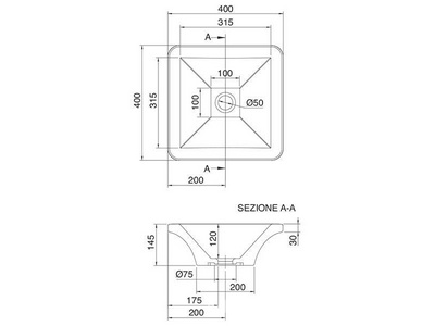 Раковина накладная на столешницу, квадратная, 40х40хh14,5см, без отв.д/смесителя,  ZZ Scarabeo Butterfly 4001