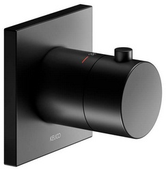 Смеситель-термостат д/д, встр.в стену со стац.стенов.,верхнем душем 25х25см., душ.лейка, шланг, кронштейн в компл., (цв.черный матовый), Ixmo ZZ Keuco ixmo 59602 370002