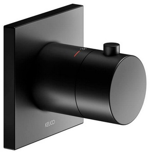 Смеситель-термостат д/д, встр.в стену со стац.стенов.,верхнем душем 25х25см., душ.лейка, шланг, кронштейн в компл., (цв.черный матовый), Ixmo ZZ Keuco ixmo 59602 370002