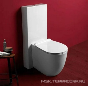 Унитаз 56х36,5см,приставной,монтаж с встр. в стену бачком или бачком арт.СЕ09/D 20,безободковый,(без сиденья), БЕЗ крепежа к полу арт.F 88,  ZZ Simas Vignoni VI 01