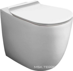 Унитаз 56х36,5см,приставной,монтаж с встр. в стену бачком или бачком арт.СЕ09/D 20,безободковый,(без сиденья), БЕЗ крепежа к полу арт.F 88,  ZZ Simas Vignoni VI 01