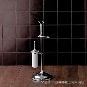 Гарнитур для туалета, напольный, свободностоящий (ёрш и держатель для т/б), (хром)  ZZ Devon & Devon Single SL12CR