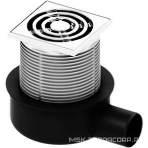 Трап низкий, h74-158мм, выход гориз.50мм, 0,61-1,12л/с, декор.решетка из нерж.стали 100х100мм, в комп,(без стакана с мембраной арт.3695002), Tece Tece Tecedrainline 3601100