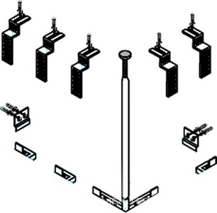 ьный установочный комплект для 3-й панели прямоугольной акриловой ванны, Cezares ZZ Cezares Универсал CZR-SCR-FIX-3-KIT