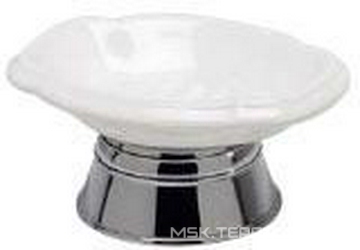 Мыльница настольная (цв. хром/белая керамика), Oval cristallo Z XXZ