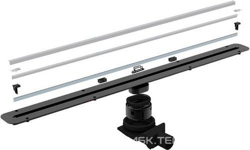 Дренажный канал 300хh82/120мм,готовый компл,сифон d50 выход вбок 48л/мин,ножки, ультратонкая дизайн-вставка (цв.мат.хром), Confluo Slim L ZZ Pestan Confluo Slim Line 13100030