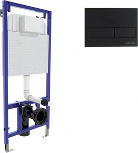 Инсталляция для подвесного унитаза, в комплекте с кнопкой L5, цв.черный матовый KL Berges Novum 040215