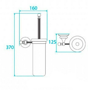 Ерш настенный, колба керамическая, (цв.бронза),  ZZ Cezares Olimp OLIMP-TB-02-M