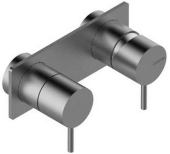 Смеситель для душа, встраив.в стену, на 2 потребит., с розеткой, БЕЗ внутр.части арт.3300 B401 A00, (цв.нерж.сталь),  ZZ Zazzeri Z316 3300 A401 A00