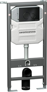 Инсталляция для унитаза Ceramicanova Envision с кнопкой Round, крепеж в комп., цвет черный ZZ Ceramica Nova Cubic CN1001B