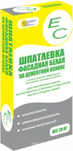 ЕС Шпатлевка фасадная белая 20 кг, ZZ  ( под заказ кратно поддонам) Екатеринодарские смеси EC Шпатлевка ЕС HFB/25
