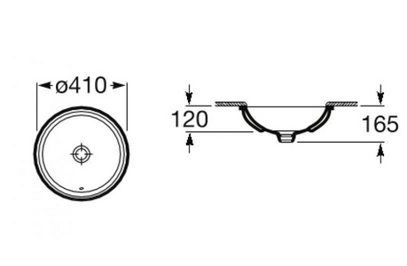 Раковина встраиваемая под столешницу 40x40 см ZZ Roca Foro 327884000