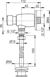 Сливной кран для писсуара AlcaPlast Универсал ATS001