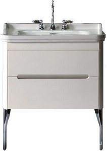 Тумба подвес., для устан. под раковину 80см. арт.4140 хх, 1 выдв.ящик, 1откидн.дверь, без ножек, крепёж в компл., (цв.белый мат.),  ZZ Kerasan Waldorf 919330